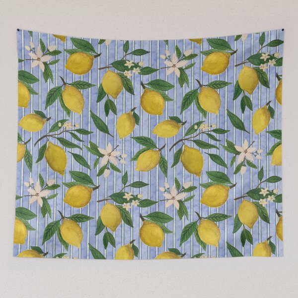 Item preview, Lemons, Flowers and Stripes Pattern designed and sold by Lauren Ullrich.