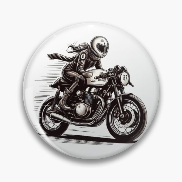 Item preview, Cafe Racer Biker Girl : Automotive Merchandise -  designed and sold by InfmsCorp.