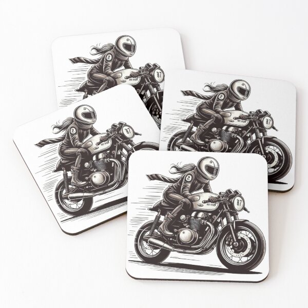 Item preview, Cafe Racer Biker Girl : Automotive Merchandise -  designed and sold by InfmsCorp.