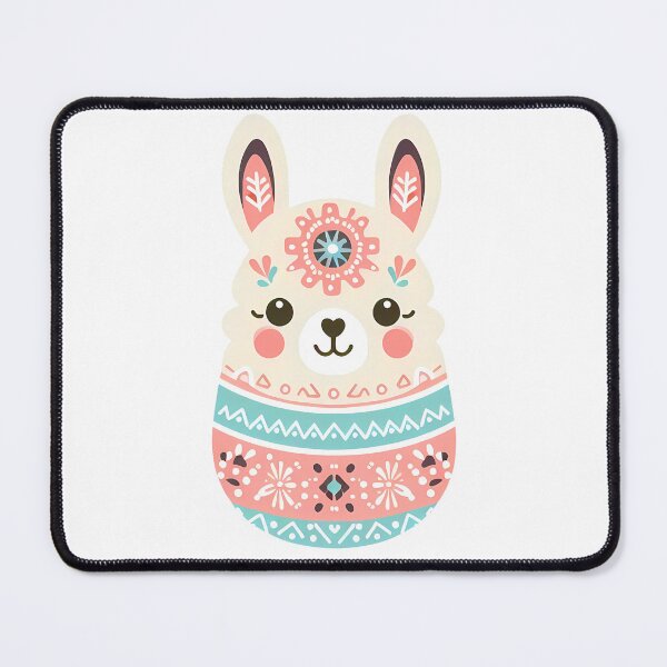 Item preview, Llama Head - Pastel Scandinavian Folk Art by heidiannemorris © designed and sold by FOLK ART FUSION by heidiannemorris.