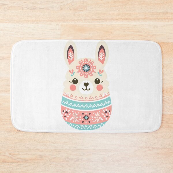 Item preview, Llama Head - Pastel Scandinavian Folk Art by heidiannemorris © designed and sold by FOLK ART FUSION by heidiannemorris.