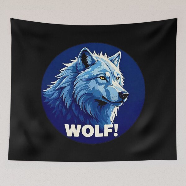 Item preview, Image of a Wolf with a big phrase "WOLF" Inside a circle. designed and sold by Giulivo Store Graphic.