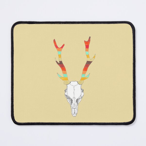 Item preview, Deer Skull with bright vintage colored antlers in pen and markers designed and sold by BHG Art & Designs.
