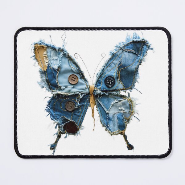 Item preview, Denim Patch Butterfly designed and sold by caracatita75.