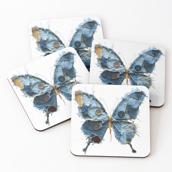 Item preview, Denim Patch Butterfly designed and sold by caracatita75.