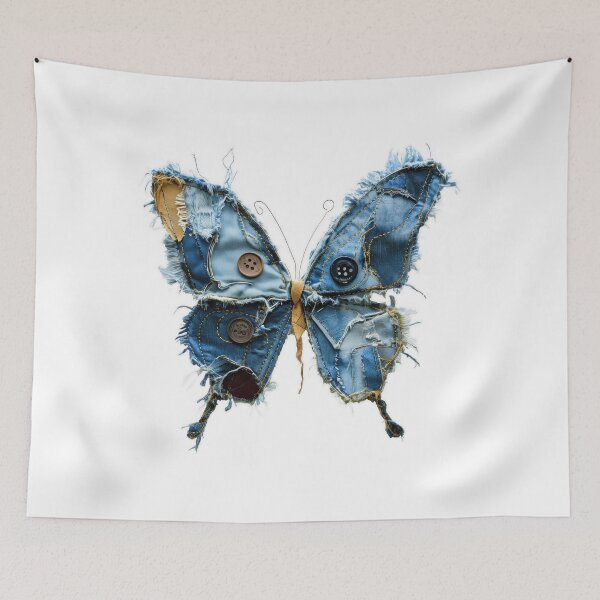 Item preview, Denim Patch Butterfly designed and sold by caracatita75.