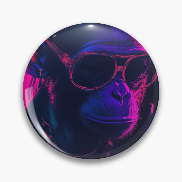 Item preview,  Gangster gen-z monkey in neon palette color with final boss look designed and sold by adamjourney.