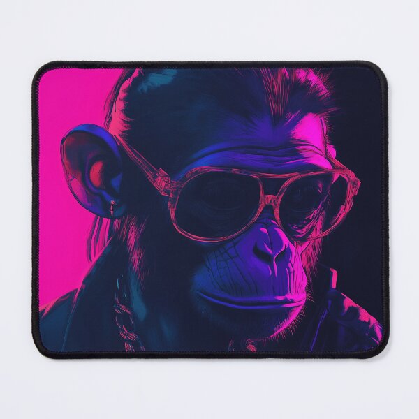 Item preview, Gangster gen-z monkey in neon palette color with final boss look designed and sold by adamjourney.