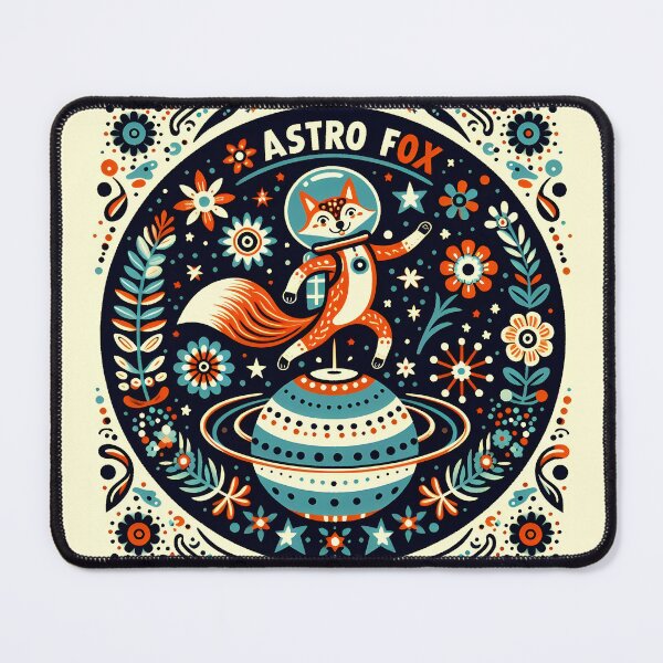 Item preview, Astro Fox - Cosmic Whimsy - Scandinavian Folk Art by heidiannemorris © designed and sold by FOLK ART FUSION by heidiannemorris.