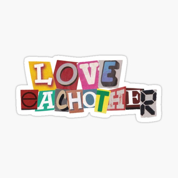 Vista previa del artículo con la obra «Cita recortada de la revista "Love Eachother"», diseñado y vendido por RosesVisuals.