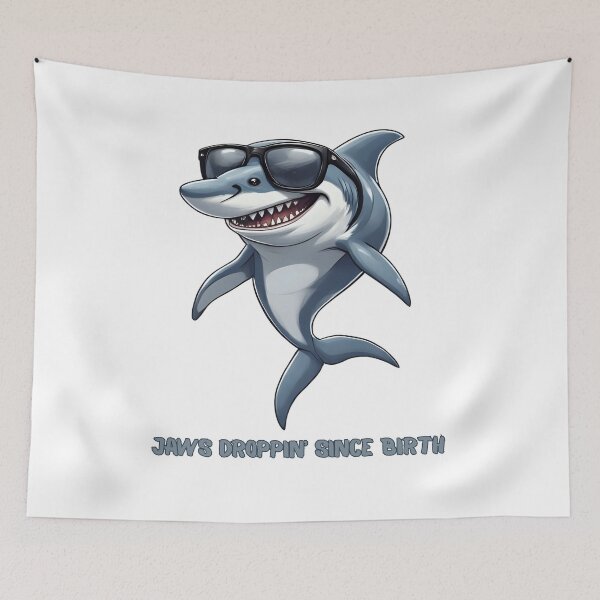 Aperçu de l'œuvre Cool Shark Attitude – À couper le souffle depuis sa naissance créée et vendue par Pixel--Threads.