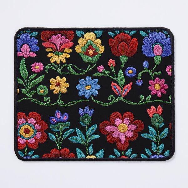 Item preview, Flora Embroidery Pattern on Black designed and sold by Jonaree Art Design.