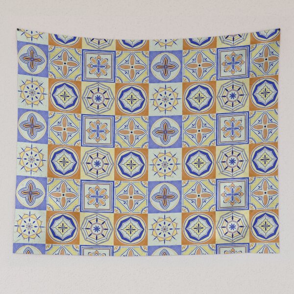 Item preview, Orange and Blue Tile Pattern designed and sold by Lauren Ullrich.
