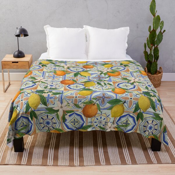 Item preview, Orange and Lemon Tile Pattern designed and sold by Lauren Ullrich.