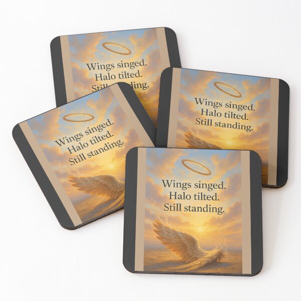 Item preview, Wings Singed. Halo Tilted. Still Standing. designed and sold by MidnightMoodCo.
