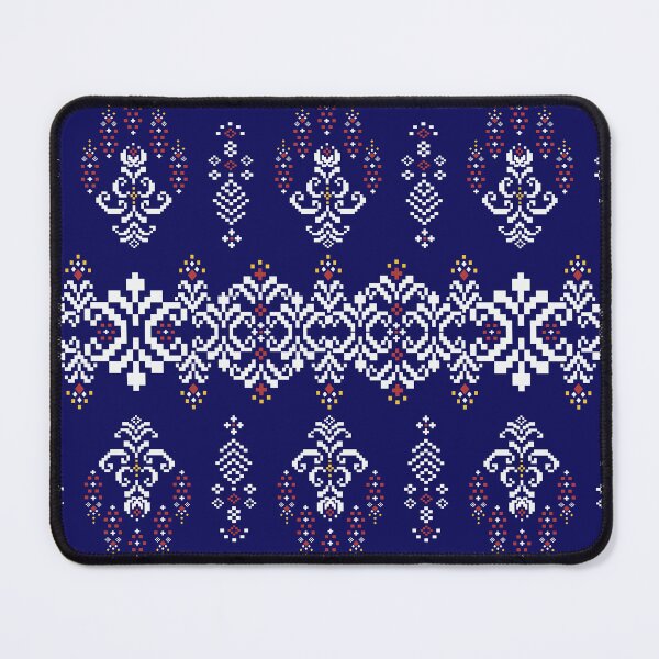 Item preview, Indigo Pixel Ethnic Floral Textile Pattern designed and sold by MNX.