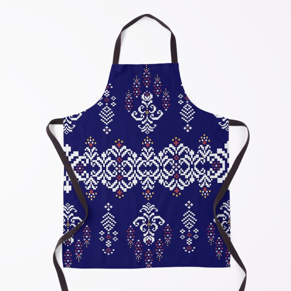 Item preview, Indigo Pixel Ethnic Floral Textile Pattern designed and sold by MNX.