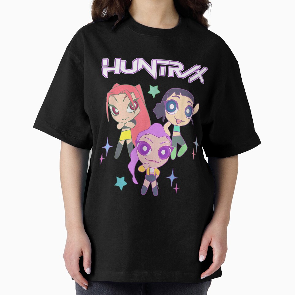 Huntrix Kpop Demon Hunters World Tour Oversized T-Shirt Trendy Fashion