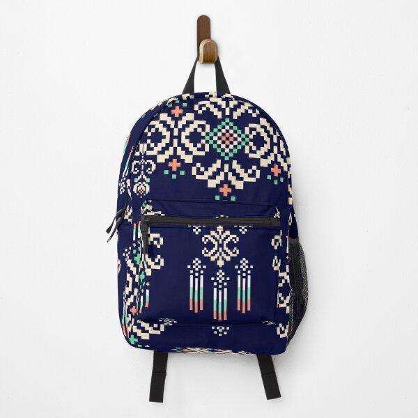 Item preview, Dark Blue Ethnic Pixel Weaving Design designed and sold by MNX.