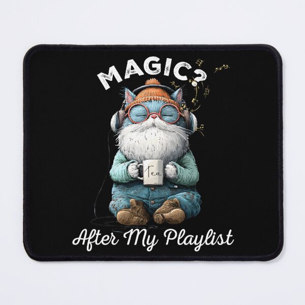 Item preview, Magic? After My Playlist - Funny Magic Cat Familiar & Music Lover designed and sold by SecretDicer.