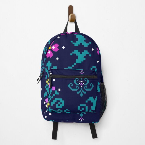 Item preview, Navy Pixel Floral Ethnic Textile Print designed and sold by MNX.