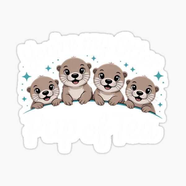 Item preview, Du bist mein Otter-Welpe des Tees Valentinstag Teeliebhaber Otter Wortspiele designed and sold by WalshDrawnLaugh.