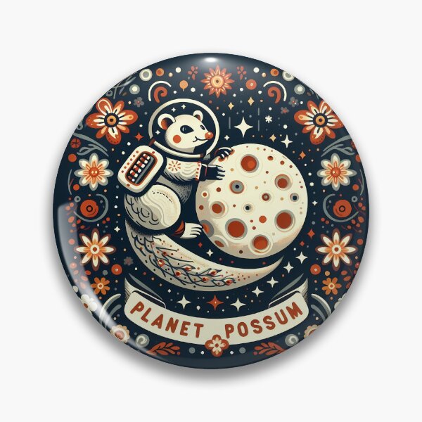 Item preview, Planet Possum - Cosmic Scandinavian Folk Art by heidiannemorris © designed and sold by FOLK ART FUSION by heidiannemorris.