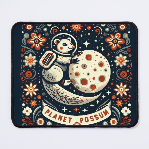 Item preview, Planet Possum - Cosmic Scandinavian Folk Art by heidiannemorris © designed and sold by FOLK ART FUSION by heidiannemorris.