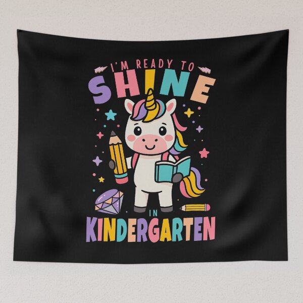 Item preview, I'm Ready to Shine Kindergarten Unicorn Shirt for Girls – Back to School First Day Outfit Gift Idea designed and sold by tigger shop.