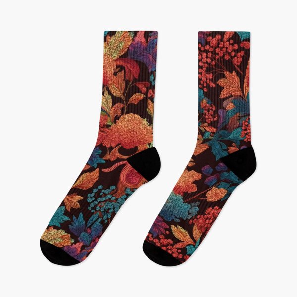 Item preview, Autumnal Jewel-Toned Floral Seamless Pattern designed and sold by Gunner Design.