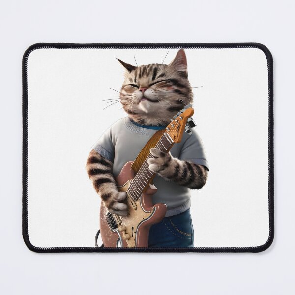 Item preview, Cat playing the guitar designed and sold by Tajdi.