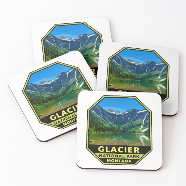 Item preview, Glacier National Park Retro Mountain Landscape Sticker designed and sold by Ismeal Von.