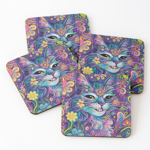 Item preview, Colorful Psychedelic Cat - Vibrant Artwork designed and sold by MiraLumeStudio.