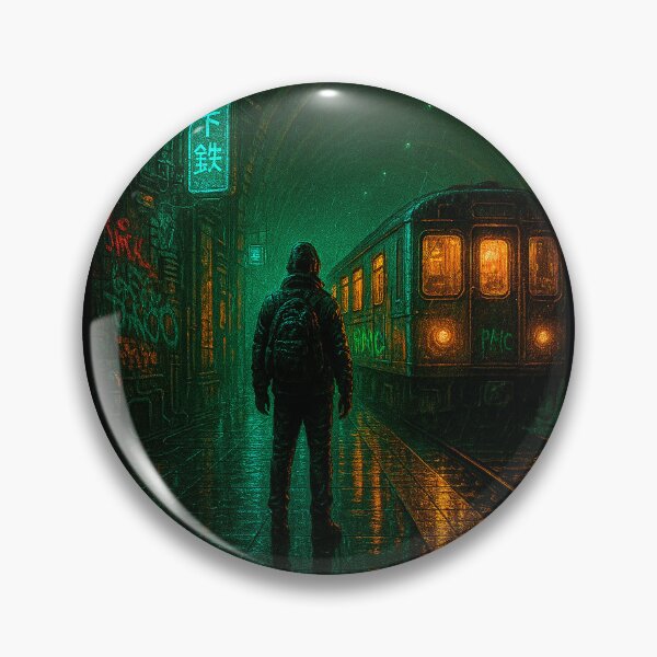 Item preview, Tunnel Vision – Cyberpunk Subway Scene in Neo Tokyo designed and sold by Domci.