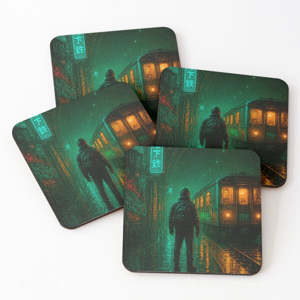 Item preview, Tunnel Vision – Cyberpunk Subway Scene in Neo Tokyo designed and sold by Domci.