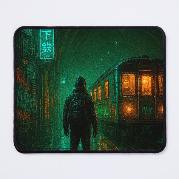 Item preview, Tunnel Vision – Cyberpunk Subway Scene in Neo Tokyo designed and sold by Domci.