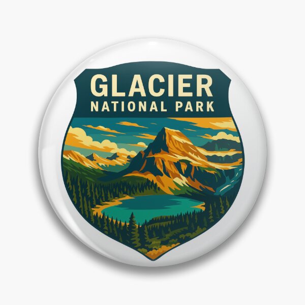 Item preview, Glacier National Park Retro Mountain Landscape Sticker designed and sold by Ismeal Von.