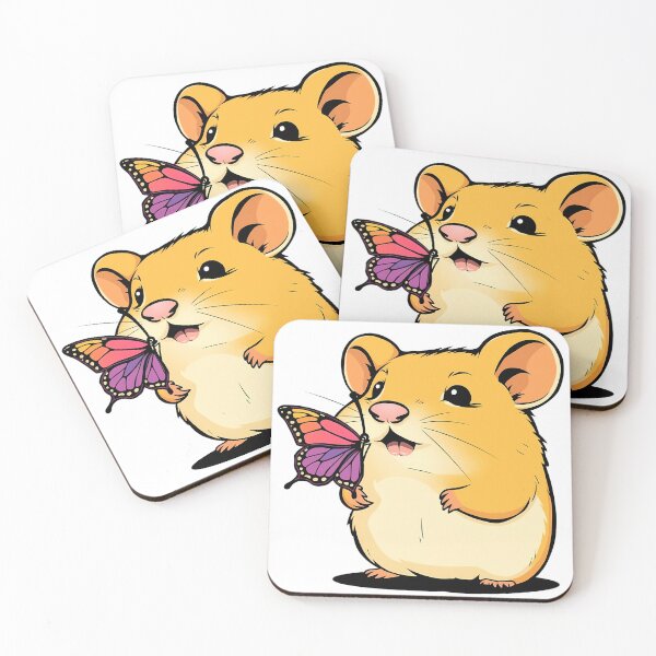 Item preview, A hamster with a butterfly stuck on its nose designed and sold by DOG DESIGN.