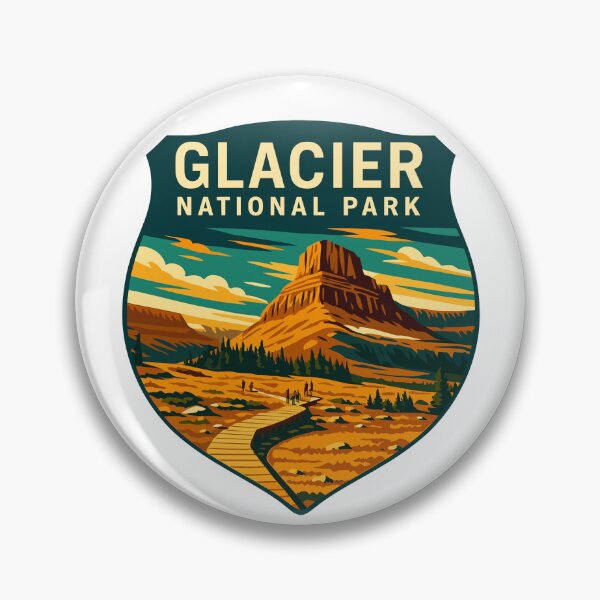 Item preview, Glacier National Park Retro Mountain Landscape Sticker designed and sold by Ismeal Von.