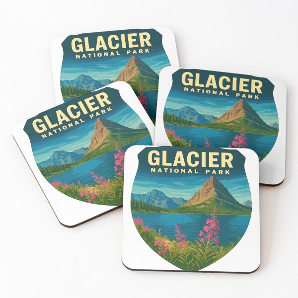 Item preview, Glacier National Park Retro Mountain Landscape Sticker designed and sold by Ismeal Von.