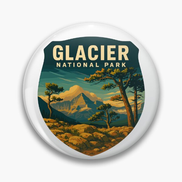 Item preview, Glacier National Park Retro Mountain Landscape Sticker designed and sold by Ismeal Von.