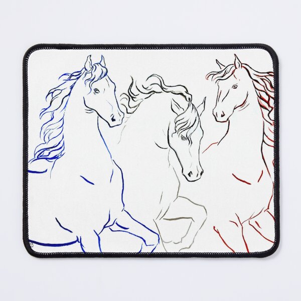 Item preview, Horses , Blue White and Red designed and sold by marianaillust.