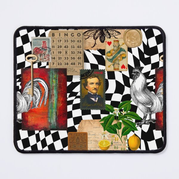Item preview, Vintage Checkered Harlequin Poe Collage designed and sold by missdebi27.
