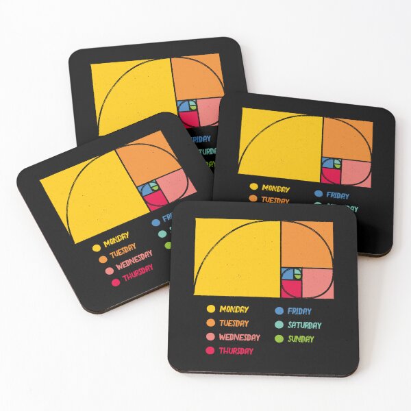 Item preview, Week Day Graph Monday Golden Ratio Black by Tobe Fonseca designed and sold by Tobe Fonseca®.