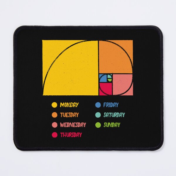 Item preview, Week Day Graph Monday Golden Ratio Black by Tobe Fonseca designed and sold by Tobe Fonseca®.