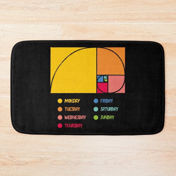 Item preview, Week Day Graph Monday Golden Ratio Black by Tobe Fonseca designed and sold by Tobe Fonseca®.