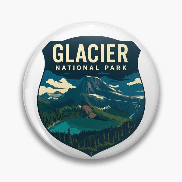 Item preview, Glacier National Park Retro Mountain Landscape Sticker designed and sold by Ismeal Von.
