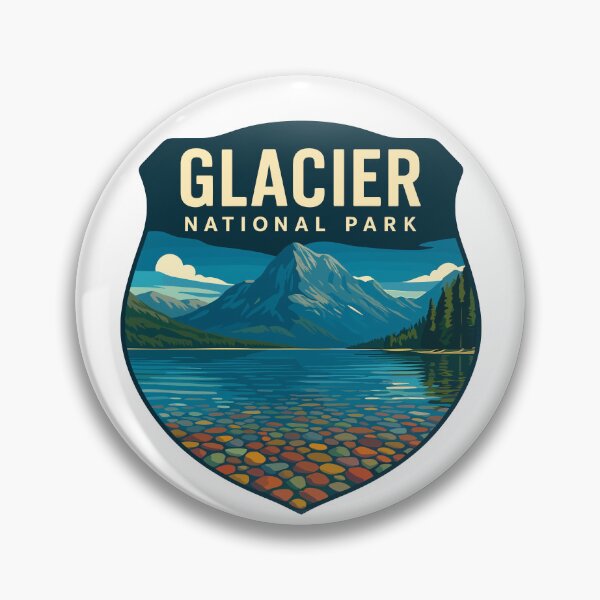 Item preview, Glacier National Park Retro Mountain Landscape Sticker designed and sold by Ismeal Von.