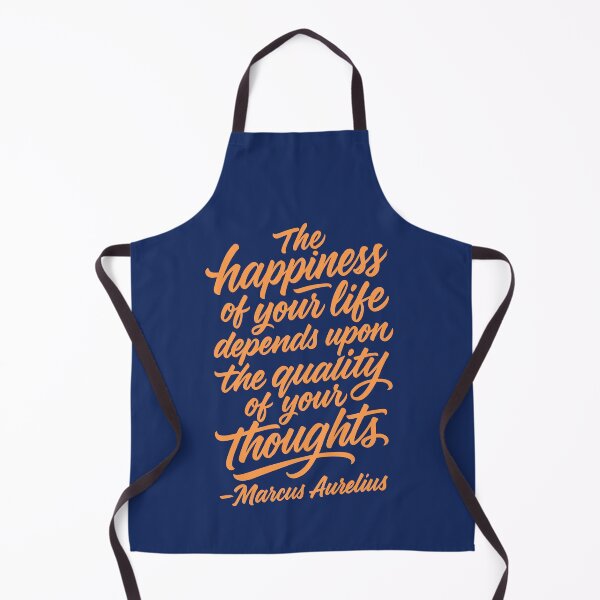 Item preview, "The Happiness of Your Life" Marcus Aurelius Quote Brush Script designed and sold by Hadrion.