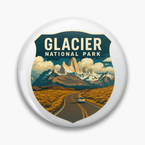 Item preview, Glacier National Park Retro Mountain Landscape Sticker designed and sold by Ismeal Von.